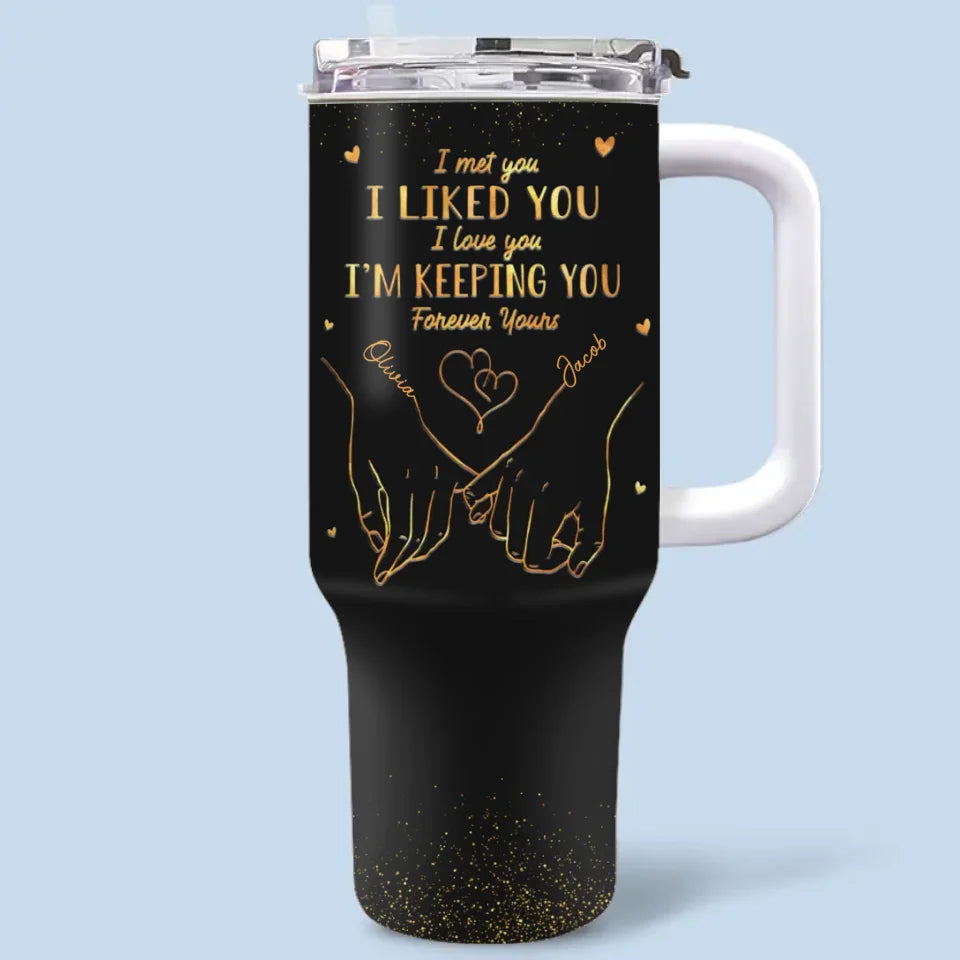 Tu es l'élu(e) de ma vie - Gobelet personnalisé en acier inoxydable de 113 g avec poignée - Cadeau pour mari, femme, anniversaire, LGBTQ+