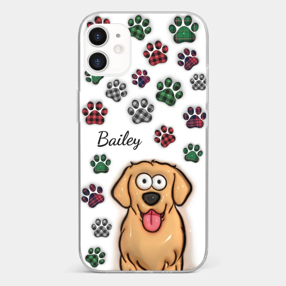 La vie serait dure sans toi - Coque de téléphone transparente personnalisée avec effet gonflé en 3D pour chien et chat - Cadeau pour propriétaires d'animaux et amoureux des animaux