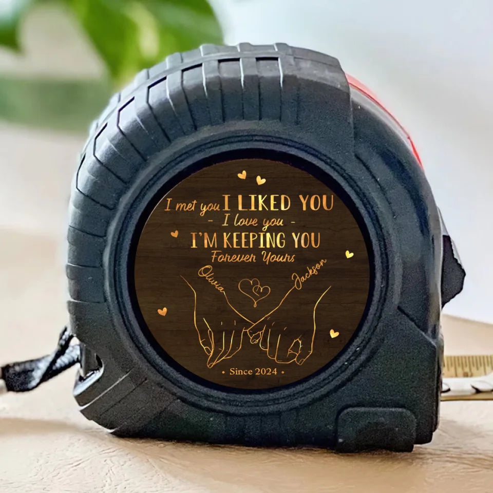L'amour est dans les petites choses, comme se tenir la main - Mètre ruban personnalisé pour couple - Cadeau pour mari et femme, anniversaire