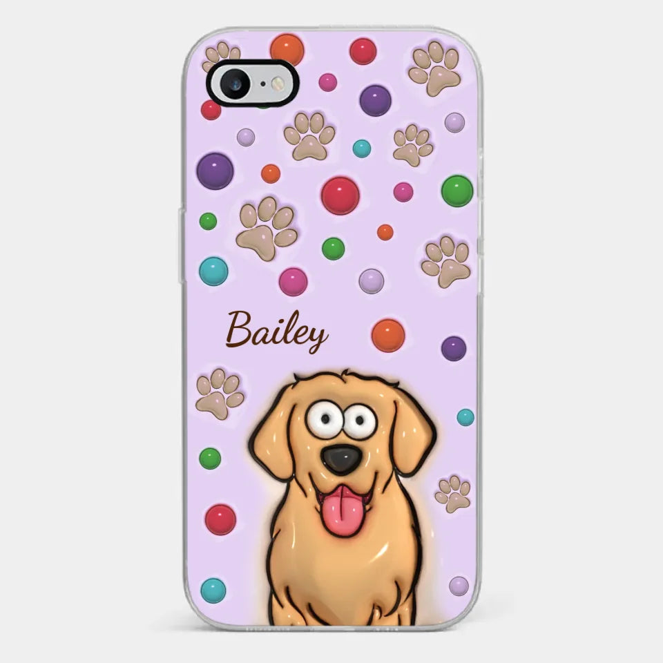 Le meilleur thérapeute a de la fourrure et quatre pattes - Coque de téléphone transparente personnalisée avec effet gonflé 3D pour chien et chat - Cadeau pour propriétaires et amoureux des animaux