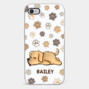 Pets Leave Paw Prints On Our Hearts - Dog & Cat Personalized Custom 3D Inflated Effect Printed Clear Phone Case - Gift For Pet Owners, Pet Lovers