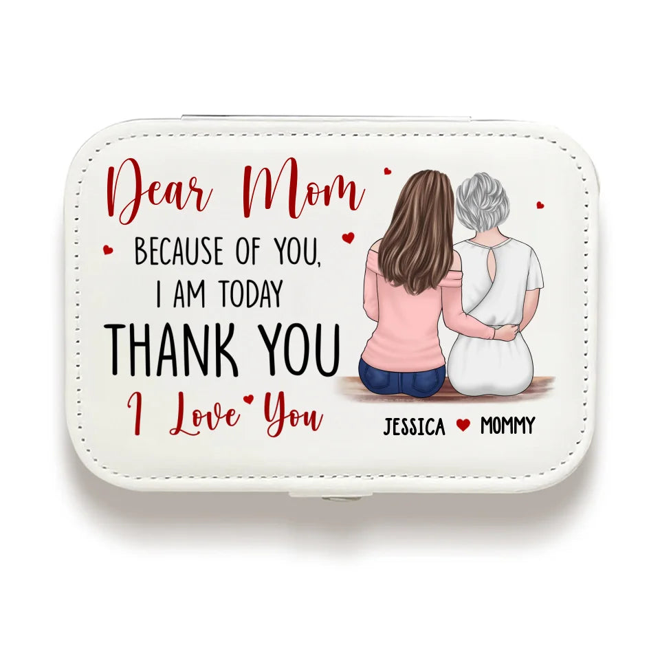 Merci d'être là à chaque fois - Coffret à bijoux personnalisé pour la famille - Cadeau pour maman et fille