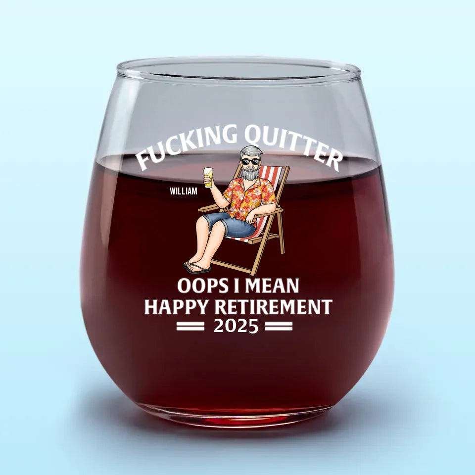 Profitez de ne plus jamais avoir à régler une alarme - Verre à vin personnalisé - Appréciation, cadeau de retraite pour collègues, amis de travail, collègues