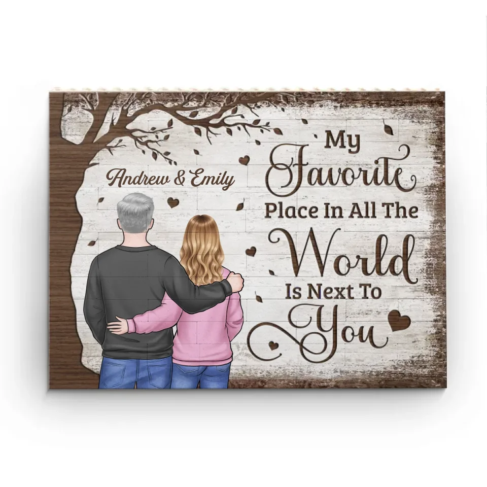 Ensemble, c'est un endroit merveilleux où être - Blocs de construction rectangulaires horizontaux personnalisés pour couple - Cadeau pour mari et femme, anniversaire