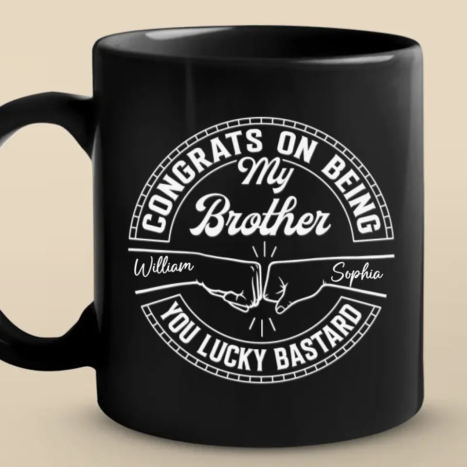 L'amour fait la famille - Mug noir personnalisé pour la famille - Cadeau pour les membres de la famille