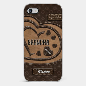 Nous sommes nés de l'amour - Coque de téléphone transparente personnalisée pour famille - Cadeau pour maman, grand-mère