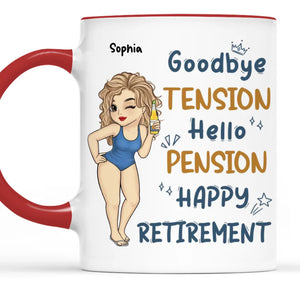 Celebrate Colleagues Who Are Ready For Relaxation - Coworker Personalized Custom Accent Mug - Appreciation, Retirement Gift For Coworkers, Work Friends, Colleagues