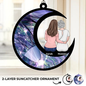 Un lien indéfectible, un amour inexprimé - Ornement attrape-soleil personnalisé à suspendre à une fenêtre - Cadeau pour maman et fille