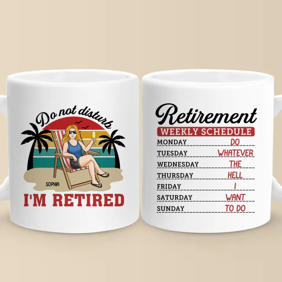 Ne pas déranger, voici mon emploi du temps hebdomadaire - Tasse personnalisée - Cadeau de remerciement, de retraite pour collègues, amis de travail, collègues, membres de la famille