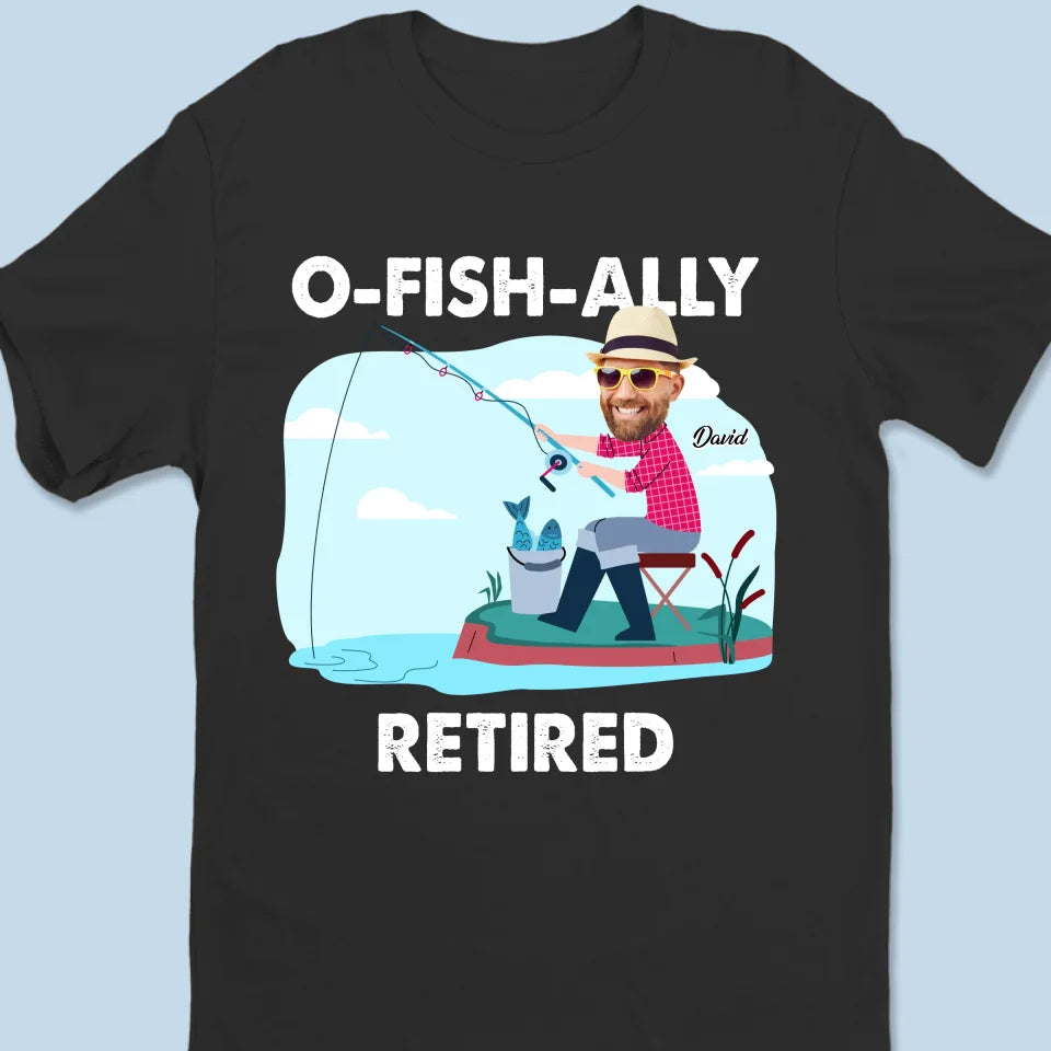 T-shirt unisexe personnalisé avec photo « La pêche est mon activité à plein temps » ; t-shirt premium, sweat à capuche ; cadeau de remerciement et de départ à la retraite pour collègues, collègues de travail, membres de la famille.