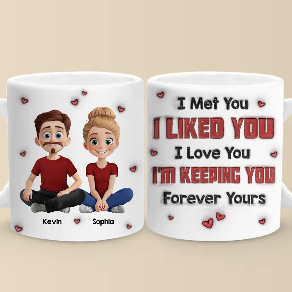 Tu es ma raison de sourire chaque jour - Tasse personnalisée à effet gonflé 3D pour couple - Cadeau pour mari et femme, anniversaire