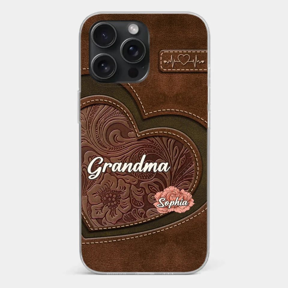 Her Love Blossoms In Every Season - Family Personalized Custom Clear Phone Case - Gift For Mom, Grandma