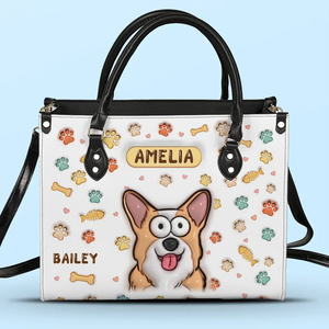 Tout ce dont vous avez besoin, c'est d'amour et de ces animaux - Sac à main en cuir imprimé effet gonflé 3D personnalisé pour chien et chat - Cadeau pour propriétaires d'animaux et amoureux des animaux