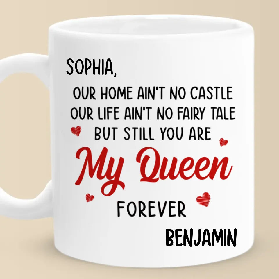 Tu es ma reine pour toujours - Tasse personnalisée pour couple - Cadeau pour mari et femme, anniversaire