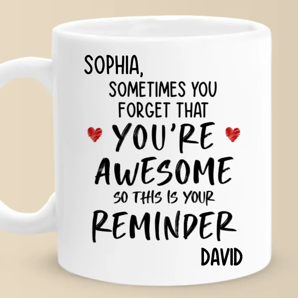 Tu es génial, alors voici ton rappel - Tasse personnalisée pour couple - Cadeau pour mari et femme, anniversaire