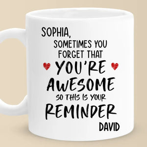 Tu es génial, alors voici ton rappel - Tasse personnalisée pour couple - Cadeau pour mari et femme, anniversaire