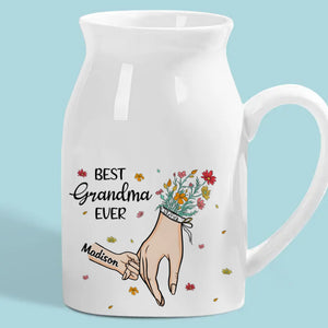 La meilleure grand-mère de tous les temps - Vase à fleurs personnalisé pour la décoration intérieure familiale - Cadeau de pendaison de crémaillère pour maman et grand-mère