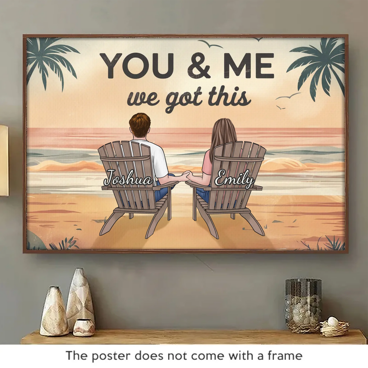 Notre amour est une aventure - Affiche horizontale personnalisée pour couple - Cadeau pour mari et femme, anniversaire