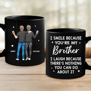 A Brother's Bond Is Unbreakable And Forever - Family Personalized Custom Black Mug - Gift For Family Members