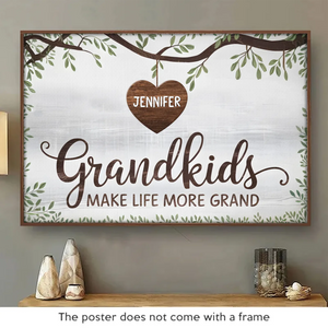 Des racines d'une grand-mère naissent les rêves d'un petit-enfant - Affiche horizontale personnalisée pour la famille - Cadeau pour maman, grand-mère