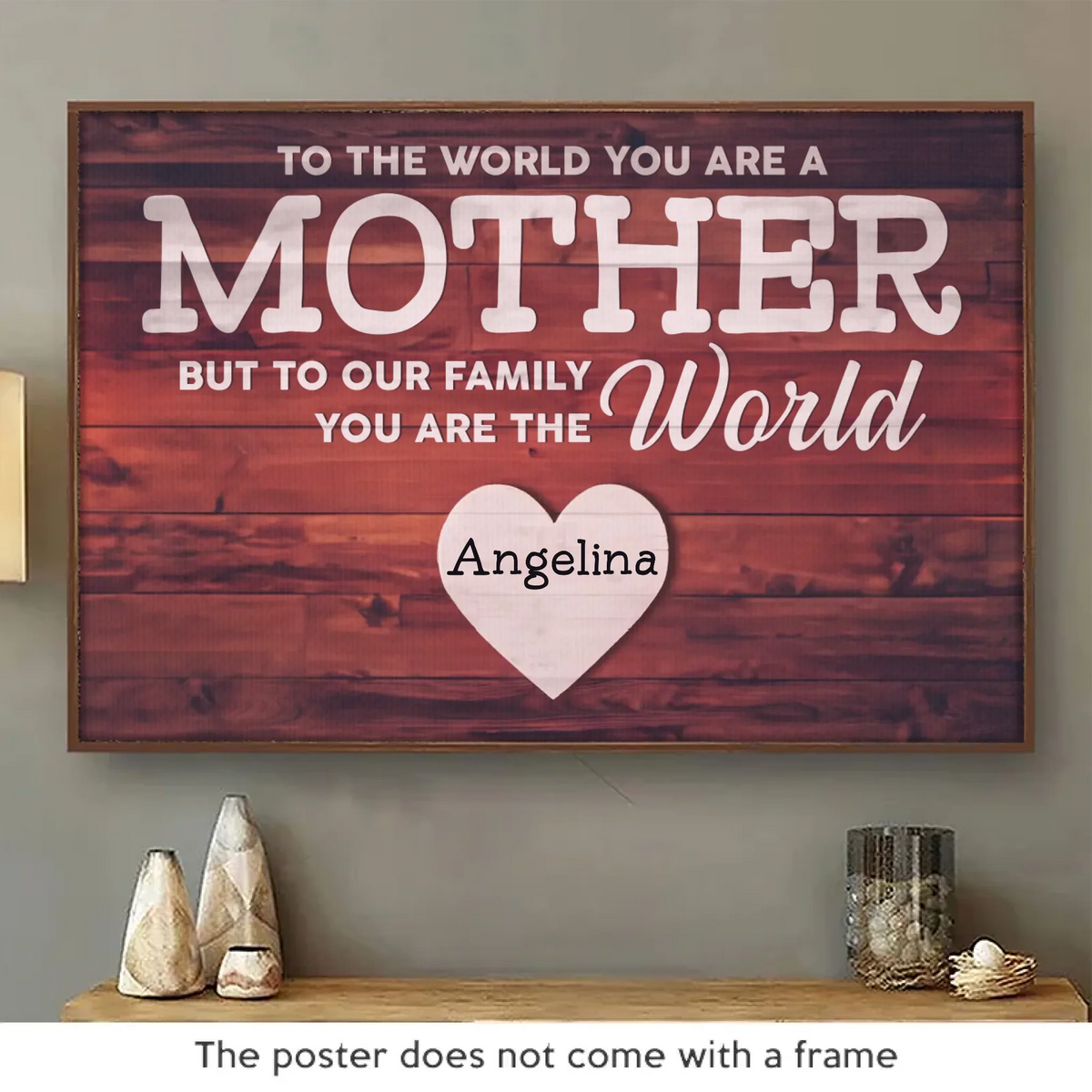 Maman est le plus bel endroit du monde - Affiche horizontale personnalisée pour la famille - Cadeau pour maman
