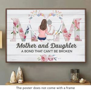 Chaque fille rêve d'une maman comme la mienne - Affiche horizontale personnalisée pour la famille - Cadeau pour maman et fille