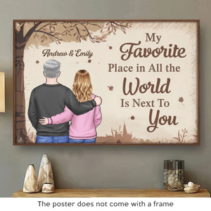 Ensemble, c'est mon endroit préféré - Affiche horizontale personnalisée pour couple - Cadeau pour mari et femme, anniversaire