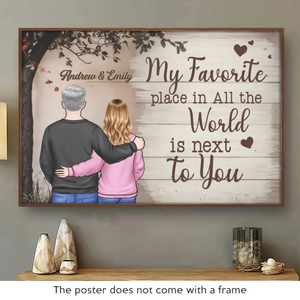 Je me sens complet quand je suis avec toi - Affiche horizontale personnalisée pour couple - Cadeau pour mari et femme, anniversaire