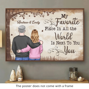 Avec toi, je suis toujours en paix - Affiche horizontale personnalisée pour couple - Cadeau pour mari et femme, anniversaire