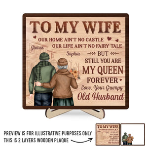 Plaque en bois personnalisée à 2 couches avec support « Forever My Always » pour couple - Cadeau pour mari et femme, anniversaire