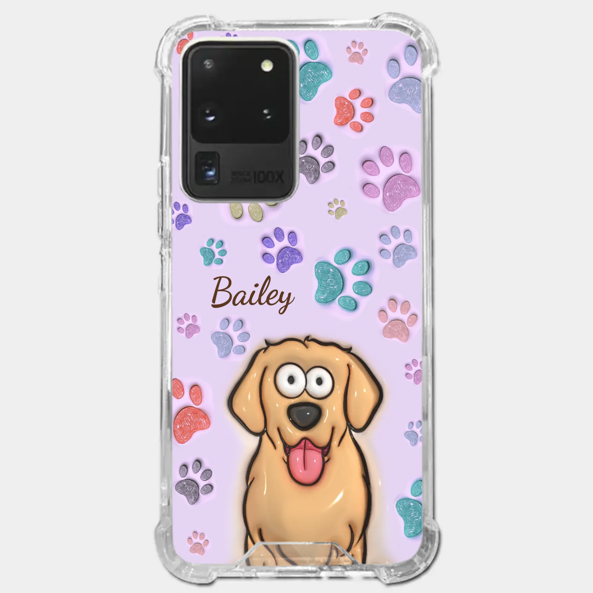 Les animaux de compagnie sont la meilleure thérapie ! Coque de téléphone transparente personnalisée avec effet gonflable 3D pour chien et chat ! Cadeau pour les propriétaires et les amoureux des animaux.