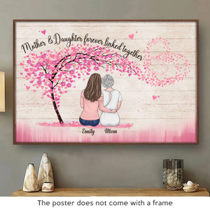Liés à jamais par l'amour - Affiche horizontale personnalisée pour la famille - Cadeau pour maman