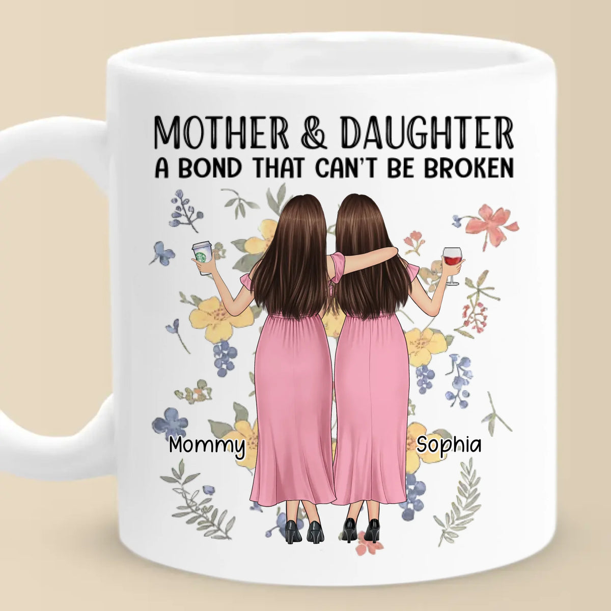 Le plus beau cadeau que ma mère m'a offert, c'est son amitié - Mug personnalisé pour la famille - Cadeau pour maman et fille