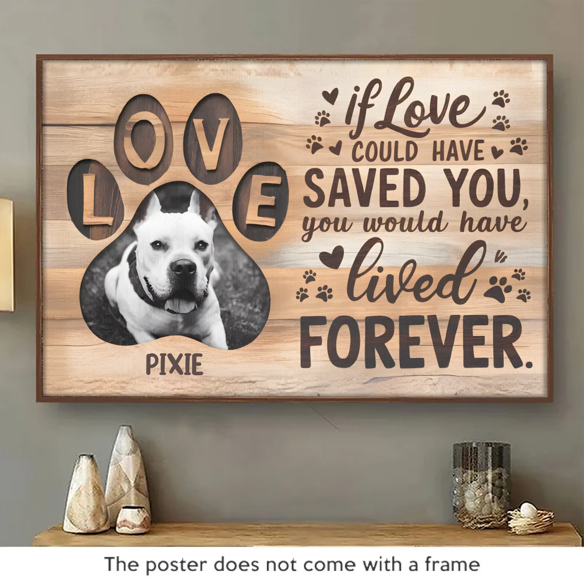 Photo personnalisée « Cours gratuitement, mon cher ami » – Affiche horizontale personnalisée commémorative – Cadeau de condoléances pour les propriétaires et les amoureux des animaux