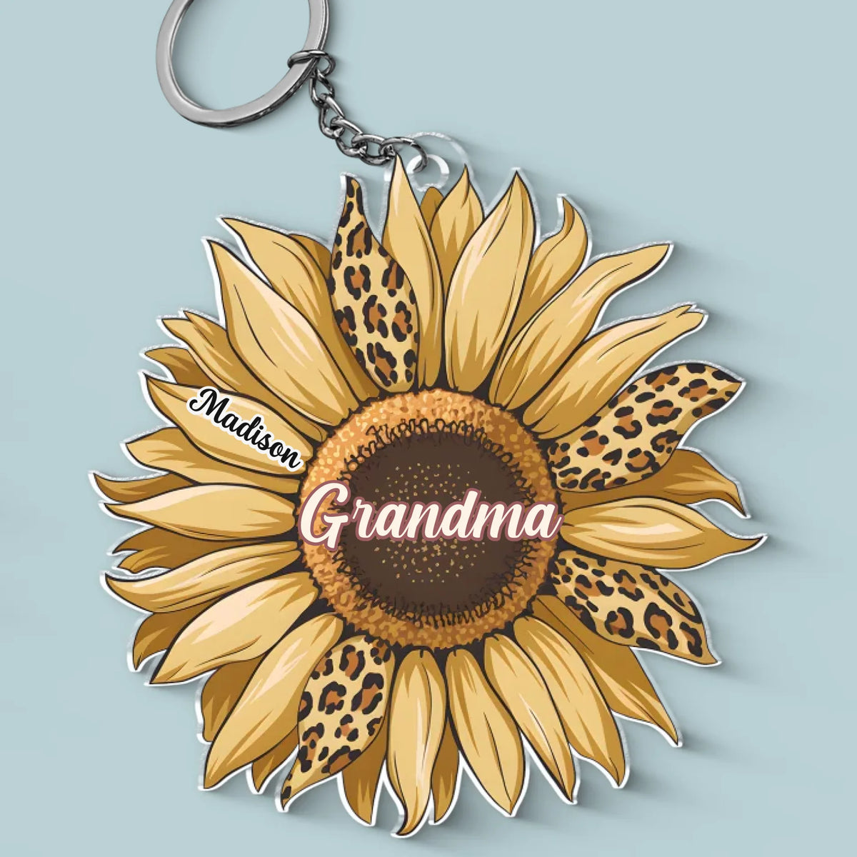 Son amour est aussi intemporel que les fleurs de son jardin - Porte-clés personnalisé en acrylique de forme personnalisée - Cadeau pour maman, grand-mère
