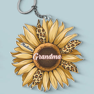 Son amour est aussi intemporel que les fleurs de son jardin - Porte-clés personnalisé en acrylique de forme personnalisée - Cadeau pour maman, grand-mère