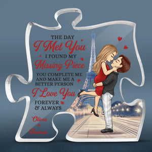 Tu es ma partie préférée de chaque journée - Plaque acrylique personnalisée en forme de puzzle pour couple - Cadeau pour mari et femme, anniversaire