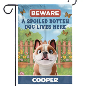 Souvenirs en croissance, un mouvement de tête et une floraison à la fois - Drapeau personnalisé pour chien - Cadeau pour propriétaires et amoureux des animaux