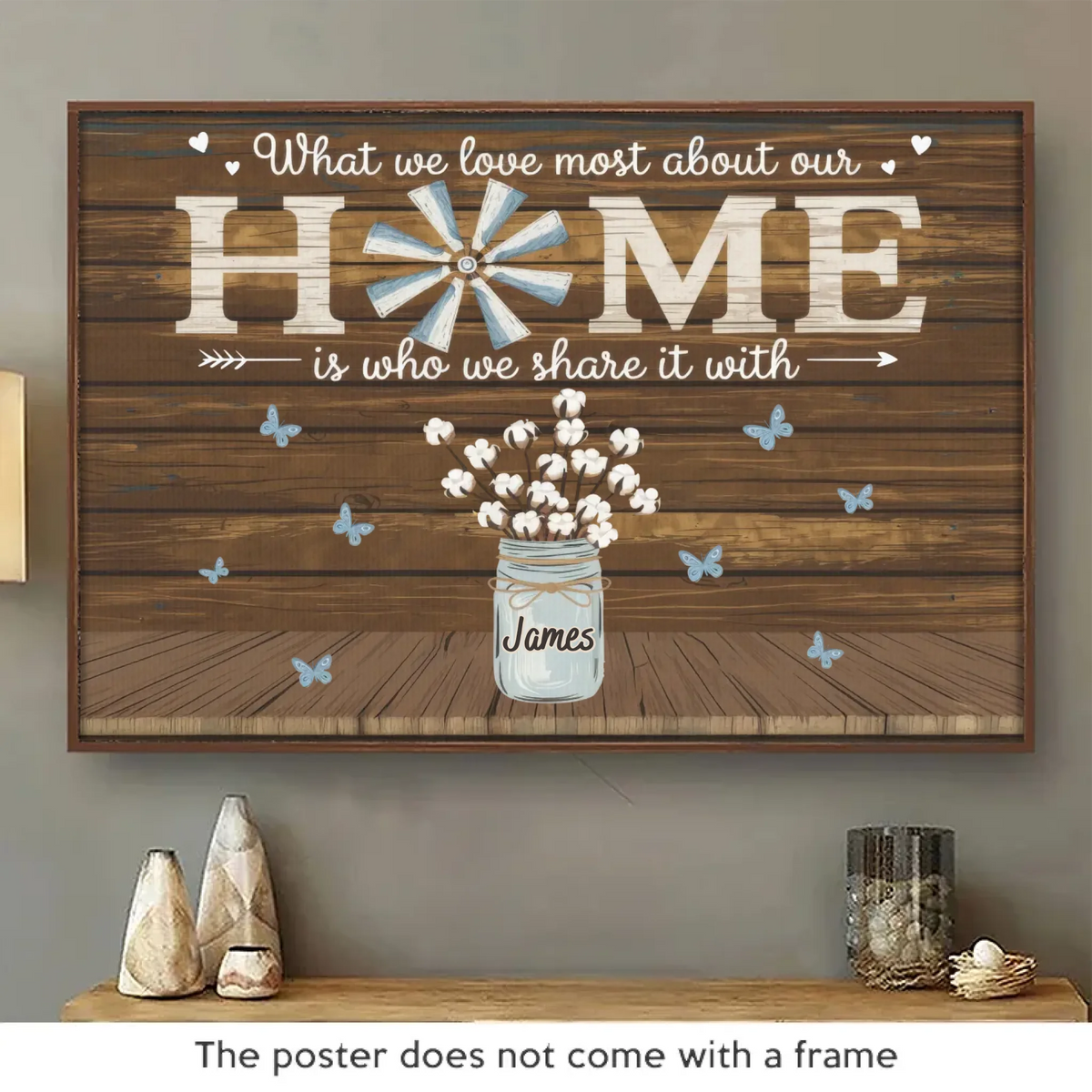 Créer des souvenirs en famille - Affiche horizontale personnalisée pour la famille - Cadeau pour les membres de la famille
