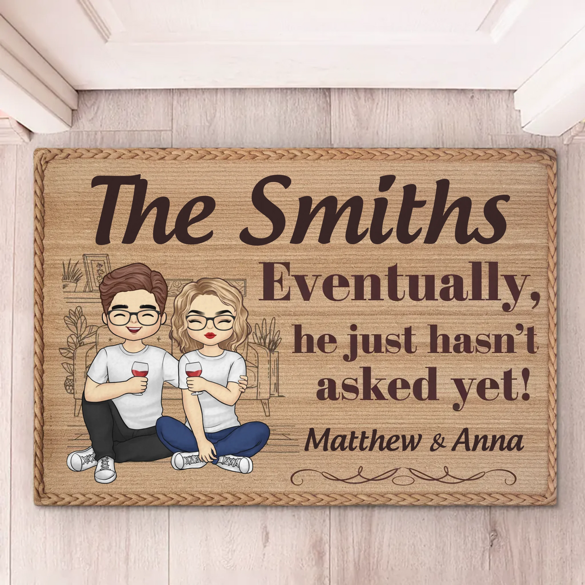 Un mariage parfait, maintenant et pour toujours - Tapis décoratif personnalisé pour couple - Cadeau de pendaison de crémaillère pour mari et femme, anniversaire