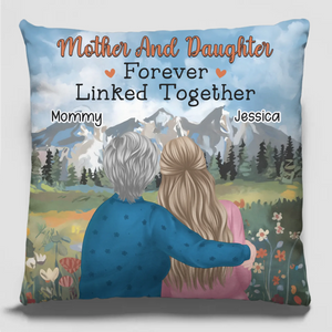 Un lien que rien ne peut rompre - Coussin personnalisé pour la famille - Cadeau pour maman et fille