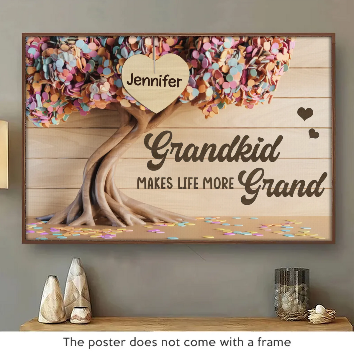 Ensemble, nous formons une famille - Affiche horizontale personnalisée pour la famille - Cadeau pour grand-mère, grand-père, petit-enfant