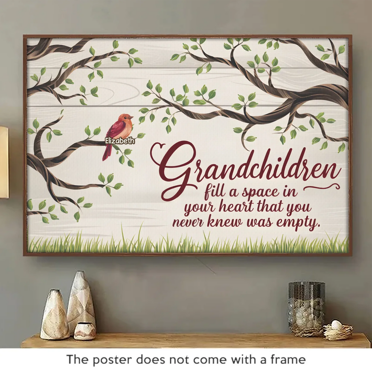 Les petits-enfants sont la joie de nos cœurs - Affiche horizontale personnalisée pour la famille - Cadeau pour grand-mère, grand-père, petit-enfant