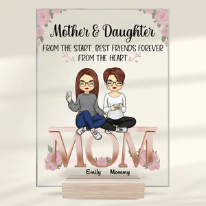 The Love Between A Mother And Daughter Never Fades - Family Personalized Custom Rectangle Shaped Acrylic Plaque - Gift For Mom, Daughter