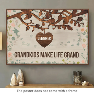 L'essence de la famille est l'amour - Affiche horizontale personnalisée pour la famille - Cadeau pour maman, grand-mère