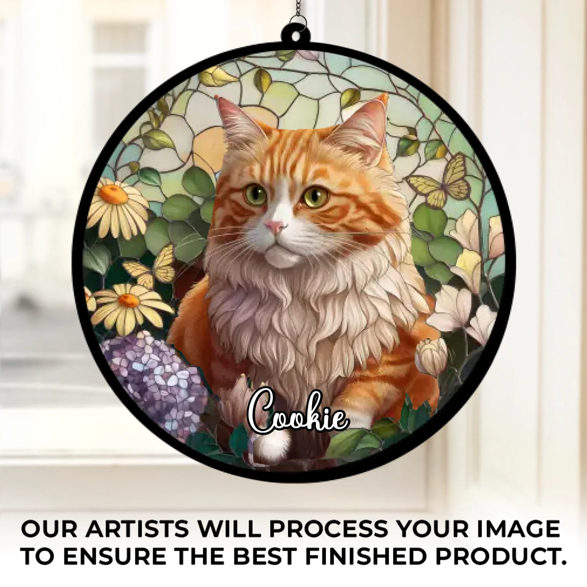 Photo personnalisée : La vie était meilleure avec toi ! Ornement attrape-soleil personnalisé à suspendre à une fenêtre - Cadeau de condoléances pour les propriétaires et les amoureux des animaux