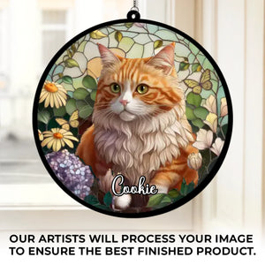 Photo personnalisée : La vie était meilleure avec toi ! Ornement attrape-soleil personnalisé à suspendre à une fenêtre - Cadeau de condoléances pour les propriétaires et les amoureux des animaux