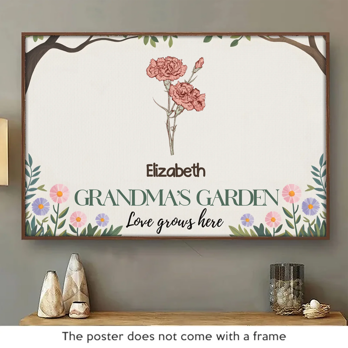 Chaque jour avec toi est une bénédiction, grand-mère - Affiche horizontale personnalisée pour la famille - Cadeau pour maman, grand-mère