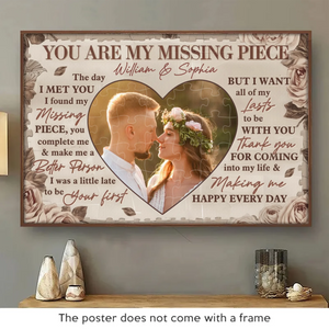 Photo personnalisée Tu me rends entier
 - Affiche horizontale personnalisée pour couple - Cadeau pour mari et femme, anniversaire
