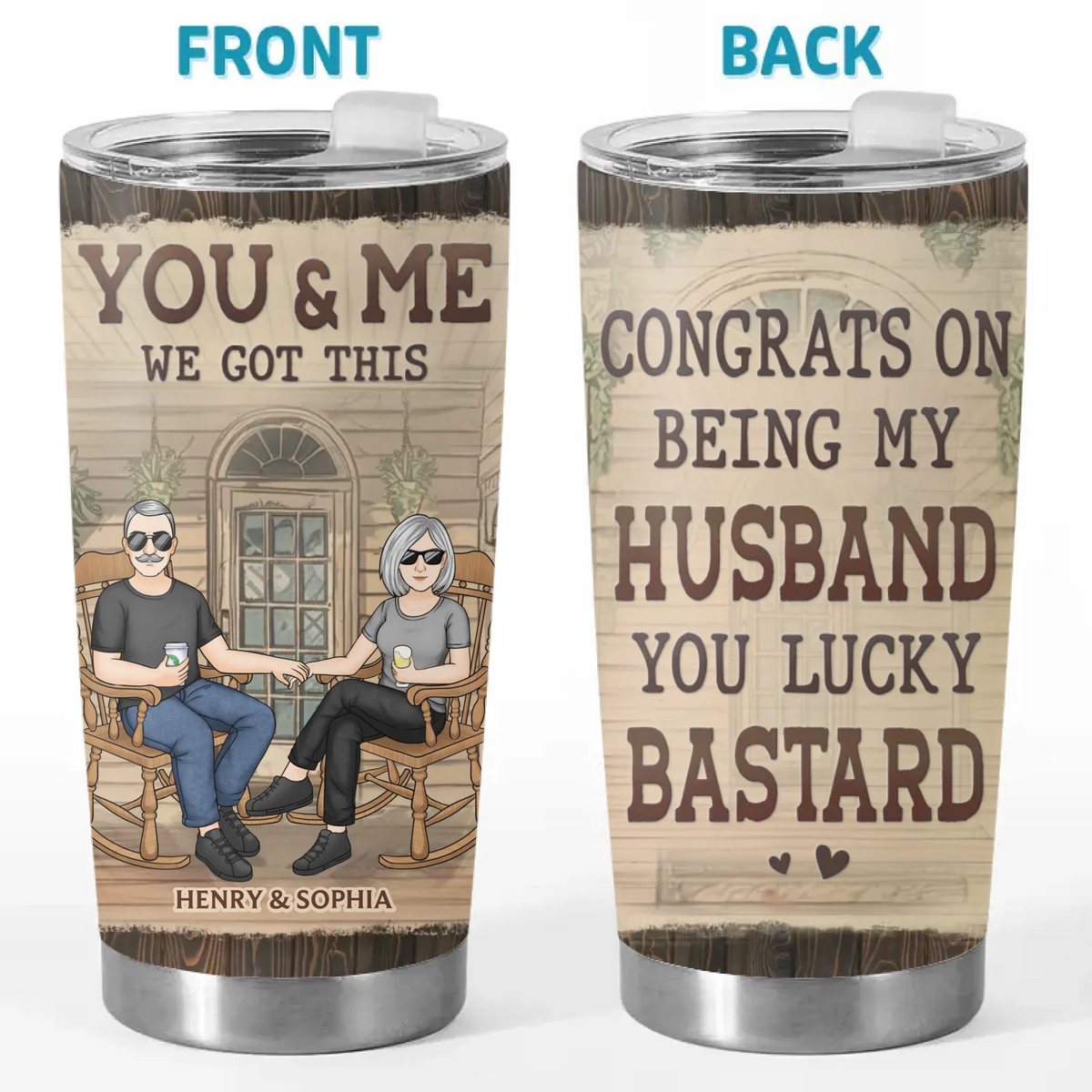 Nous comblons nos cœurs respectifs - Verre personnalisé pour couple - Cadeau pour mari et femme, anniversaire